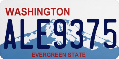 WA license plate ALE9375