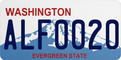 WA license plate ALF0020