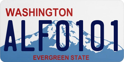 WA license plate ALF0101