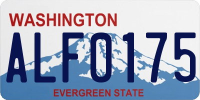 WA license plate ALF0175