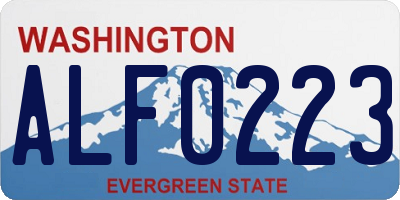 WA license plate ALF0223