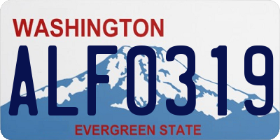 WA license plate ALF0319