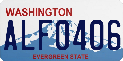 WA license plate ALF0406