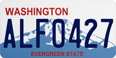 WA license plate ALF0427