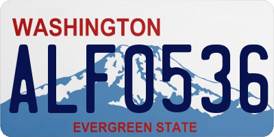 WA license plate ALF0536