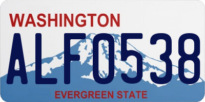WA license plate ALF0538