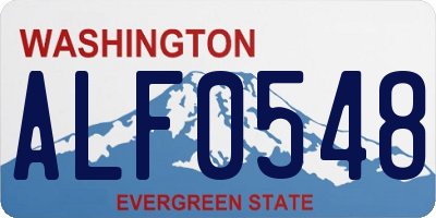WA license plate ALF0548