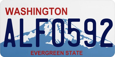WA license plate ALF0592