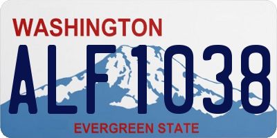 WA license plate ALF1038