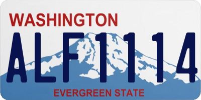 WA license plate ALF1114