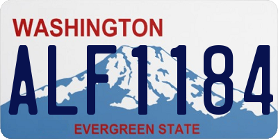 WA license plate ALF1184