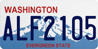 WA license plate ALF2105