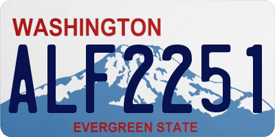 WA license plate ALF2251