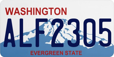 WA license plate ALF2305
