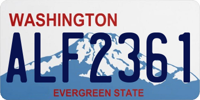 WA license plate ALF2361