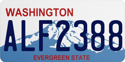 WA license plate ALF2388