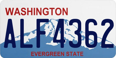 WA license plate ALF4362