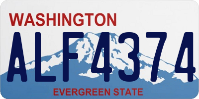 WA license plate ALF4374