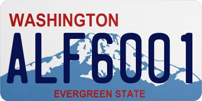 WA license plate ALF6001