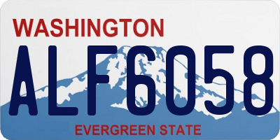 WA license plate ALF6058
