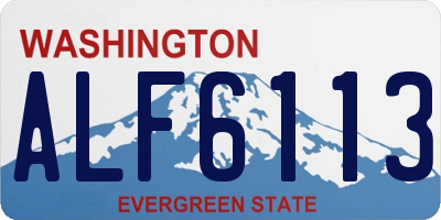 WA license plate ALF6113