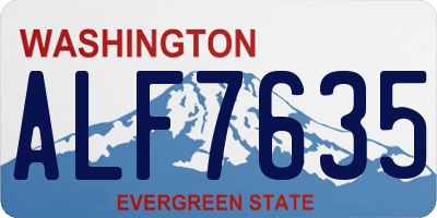 WA license plate ALF7635