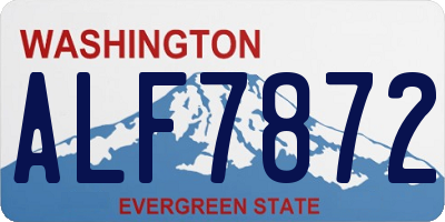 WA license plate ALF7872