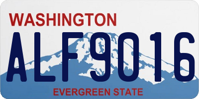 WA license plate ALF9016