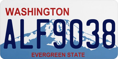 WA license plate ALF9038