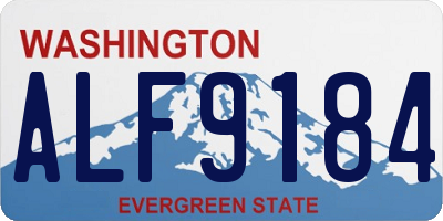 WA license plate ALF9184