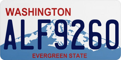 WA license plate ALF9260