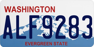 WA license plate ALF9283