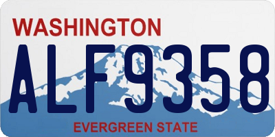 WA license plate ALF9358