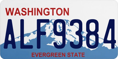 WA license plate ALF9384