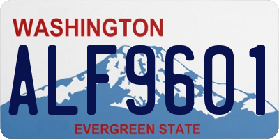 WA license plate ALF9601