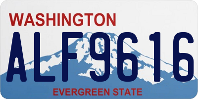 WA license plate ALF9616