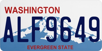 WA license plate ALF9649