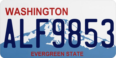 WA license plate ALF9853