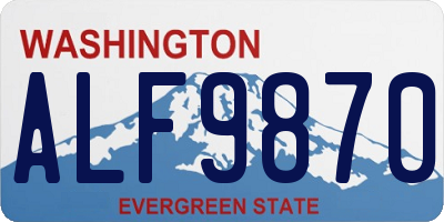 WA license plate ALF9870