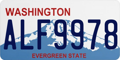 WA license plate ALF9978