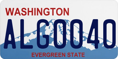 WA license plate ALG0040