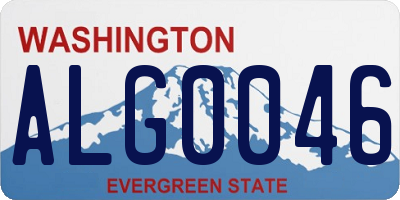 WA license plate ALG0046