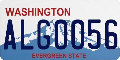 WA license plate ALG0056