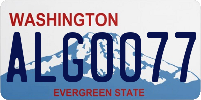 WA license plate ALG0077