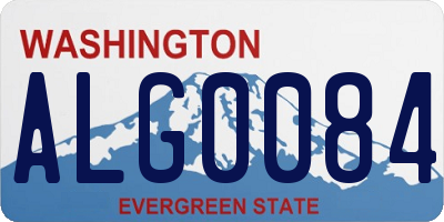 WA license plate ALG0084