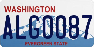 WA license plate ALG0087