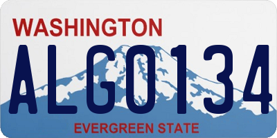WA license plate ALG0134