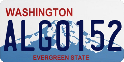 WA license plate ALG0152
