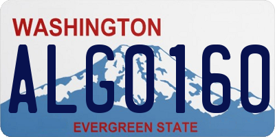 WA license plate ALG0160