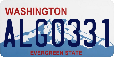 WA license plate ALG0331